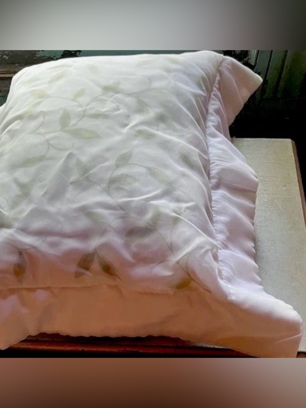 Botanical Leaf Pillow Sham w/ Pillow Green Vine Floral Bedding Accent Set